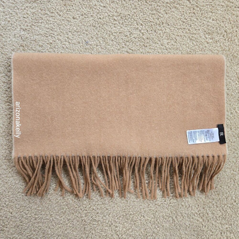 NWOT Banana Republic Italian Wool Cashmere Scarf in Camel - Picture 13 of 15